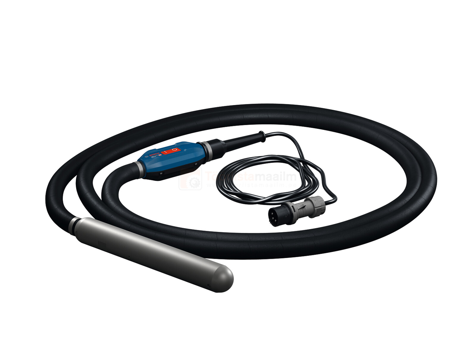 Pildil on näha Bosch betoonivibraator GDI59-500, millel on metallist otsik, voolik ja mootor.